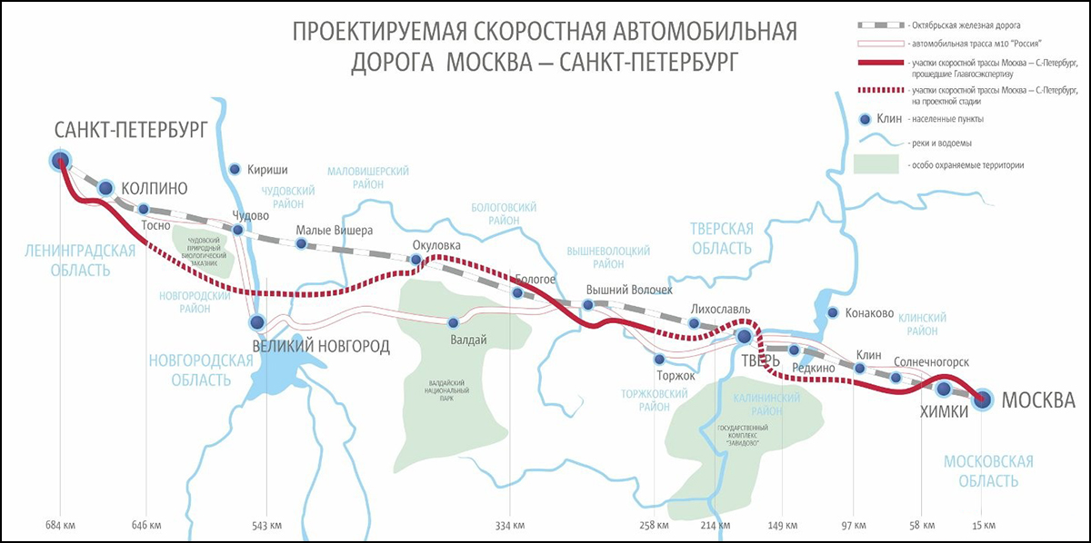 Москва санкт петербург трасса платная карта